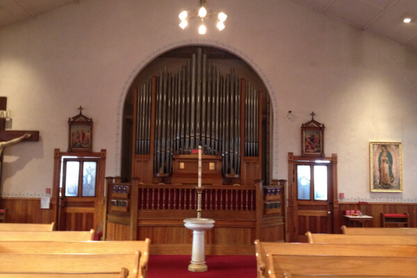 Original organ platform and entry to Nave.